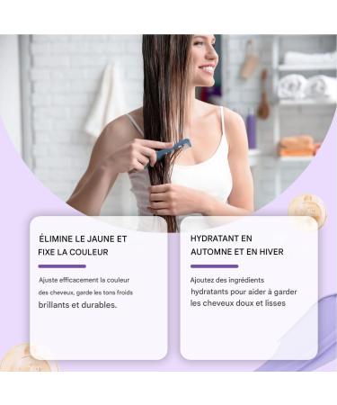 Apr s-Shampooing Hydratant | Intensif Pour Cheveux 100g Nourrissant et Correction des Reflets Jaunes Traitement Profond pour Cheveux Doux Lisses et Soyeux - Buy Online on GoSupps.com