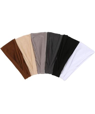 Sea Team 6-Pack Women's Sport Headbands - Elastic Cotton Sweatbands for Yoga, Running, Cycling - Set of 6 Hairbands for Workout and Hiking - Buy Online on GoSupps.com