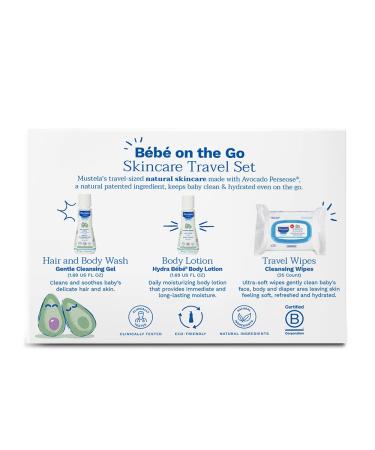 Mustela Bebe On-the-Go Travel Set - 3 Essential Baby Care Products - Buy Online on GoSupps.com