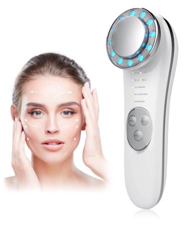 Facial Massager, Skin Care Tools 7 in 1 High Frequency Facial Machine, Skin Care Galvanic Facial Machine Off-white