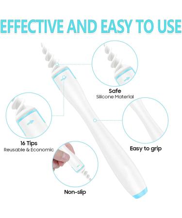Q Grips Earwax Remover - Reusable Spiral Tool with 16 Replacement Heads - Buy Online on GoSupps.com