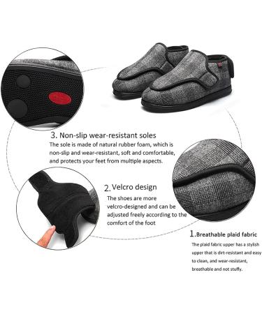 ZJING Women's Cozy Diabetic Slippers with Memory Foam - Adjustable Closure, Warm & Comfy Arthritis Shoes for Elderly Women - Buy Online on GoSupps.com