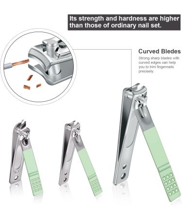 10pcs Professional Manicure Set - Stainless Steel Nail Clippers Kit for Travel - Green Pedicure Care Tools - Buy Online on GoSupps.com