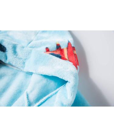 Xinne Toddler Girls' Soft Bathrobe - Cute Flannel Hoodie Nightwear | Blue Sky Pattern (140/7T) - Buy Online on GoSupps.com
