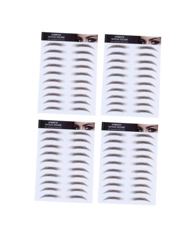 FOMIYES 8 Pcs Eyebrow Stickers Waterproof Makeup False Eyebrows Cosmetics 6d Hair-like Eyebrows Stickers 4d