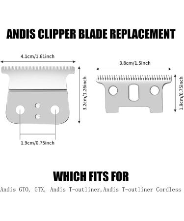 T Outliners Replacement Blade Compatible with Andis T Outliners Trimmer GTO GTX SL and SLS Professional T Blade Trimmer(2 sliver steel T Blade+2 sliver Steel Blade) - Buy Online on GoSupps.com