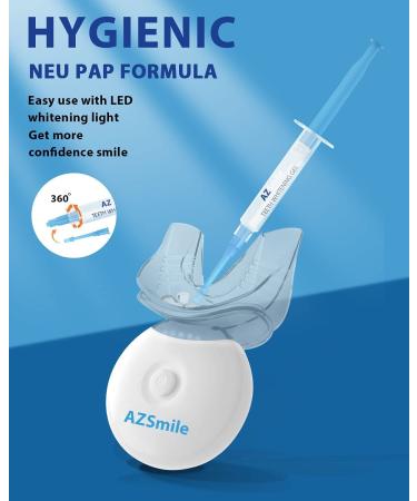 AZ Smile Teeth Whitening Gel Refill - 6 No-Sensitive Syringes, Peroxide-Free Whitener for Fast 10-Minute Results with LED Light - Buy Online on GoSupps.com