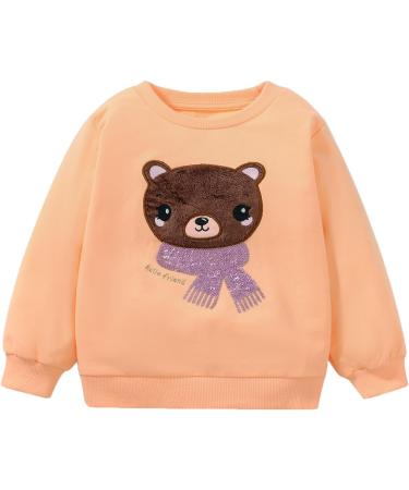 Girls Cotton Sweatshirt | Long Sleeve Pullover | Toddler Clothes | Ages 1-12 | 4-5 Years - Bear Design - Buy Online on GoSupps.com