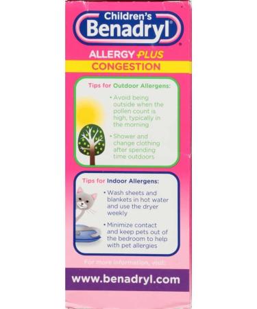 Children's Benadryl Allergy + Congestion Grape Liquid 4 fl oz - 24 Pack - Buy Online on GoSupps.com