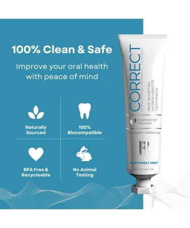 Correct MMP Inhibiting Hydroxyapatite Toothpaste - Doctor & Dentist Formulated for Gum Health Remineralizing Enamel Whitening & Sensitivity Relief - Fluoride & SLS Free - 4oz Made in USA - Buy Online on GoSupps.com
