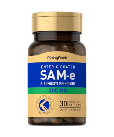 Piping Rock SAM-e 200mg | 30 Tablets | Joint Formula Supplement | S-AdenosylMethionine | Vegetarian Non-GMO Gluten Free