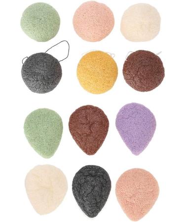 Filfeel Konjac Sponge Set - 6 Natural Facial & Body Sponges - Water Drop & Round Shapes - Eco-Friendly Skin Care - Buy Online on GoSupps.com