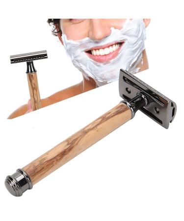 Wooden Manual Razor - Non-Slip Portable Double-Sided Shaving for Beard & Armpit Hair (11.5x4.4cm Black) - International Shipping Available - Buy Online on GoSupps.com