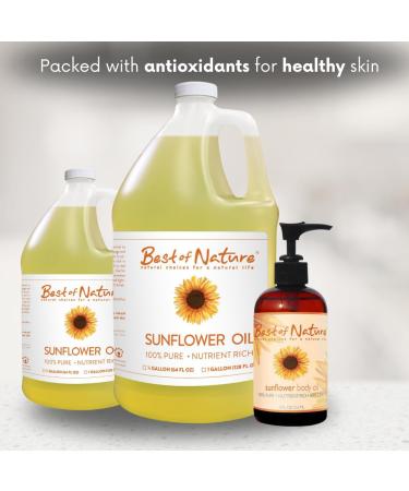 Best of Nature 100% Pure Sunflower Massage Oil Lightweight Deep Moisturizing Unscented Oil for Skin Body & Massage Nourishing Hydration for Hair & Face Half Gallon (64 fl oz) 64 Fl Oz (Pack of 1) - Buy Online on GoSupps.com