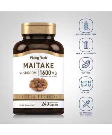 Piping Rock Maitake Mushroom Extract | 240 Capsules | Herbal Supplement | Non-GMO Gluten Free - Buy Online on GoSupps.com
