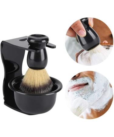 Professional Black Shaving Brush Kit for Men - Complete Set with Brush Stand and Bowl for a Perfect Shave - Buy Online on GoSupps.com