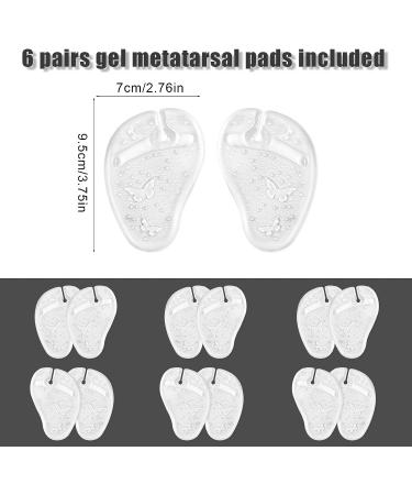 AIEX Gel Metatarsal Pads - 12pcs Forefoot Cushions for Women | Soft Gel Insole Pads for High Heels, Flip Flops - Pain Relief - Buy Online on GoSupps.com