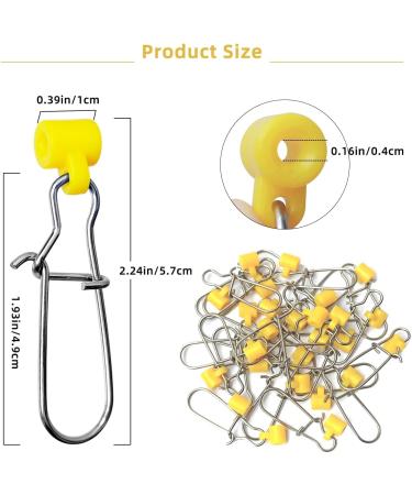 40Pcs Stainless Steel Fishing Line Sinker Slides Catfishing Rig with Duo Lock Snaps - Heavy Duty Slider Swivel Snap Kit in Yellow | Fishing Tackle - Buy Online on GoSupps.com