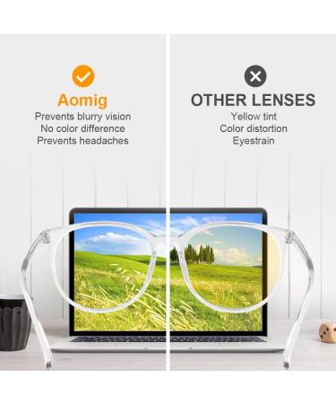 Aomig Blue Light Glasses - 2PC Gaming & Reading Eyewear | Unisex Eye Protection & Tiredness Relief (Pink/White) - Buy Online on GoSupps.com