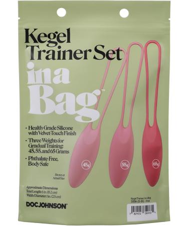 Doc Johnson Kegel Trainer Set - 3 Silicone Weights (45g 55g 65g) for Gradual Training - Pink | International Shipping - Buy Online on GoSupps.com