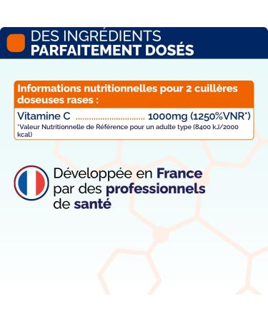 Vitamine C pure en poudre | 1 000mg par dose | Poudre ultra fine solubilit instantan e | 100% acide L-ascorbique | Immunit Vitalit Anti-fatigue | Cuill re doseuse incluse (200G) - Buy Online on GoSupps.com