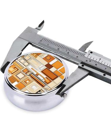 Mid Century Modern Round Pill Box | 3 Compartment Portable Travel Organizer for Medicine Vitamins & Tablets - Decorative Mini Pocket Case - Buy Online on GoSupps.com