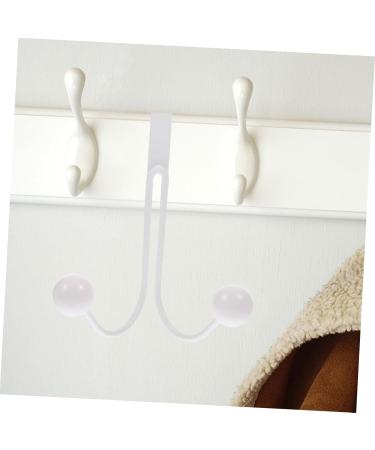 Hemoton 2pcs Double Hook Coat Hangers Towel Rack Clothes Hangers Hooks Door Hook Hanger Nail Hat Hook 14x9cm White - Buy Online on GoSupps.com