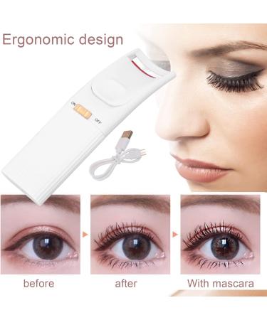 Sunicon Heated Eyelash Curler Handheld USB Intelligent Temperature Control Quick Preheating Ergonomic Design Heated Lash Curler for Women Quick Makeup (White) - Buy Online on GoSupps.com