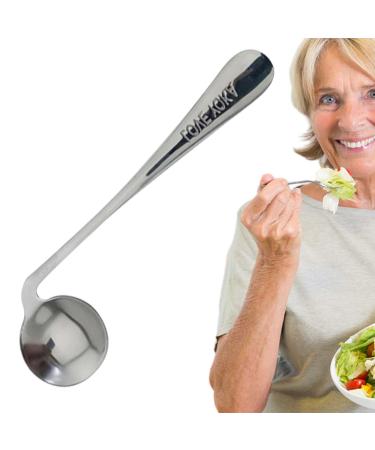 Elderly Elbow Fork Spoon Angled Eating Fork Curved Spoon Utensil for -Feeding Elder Feed Nursing Utensil Convenient for Elderly Seniors and Disabled Adults Right Hand - Spoon