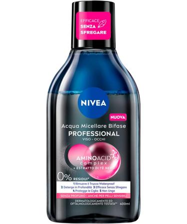  NIVEA NIVEA Micellair Professional Two-Phase Micellar Water Skin Breathe Biphasic Makeup Remover with Black Tea Extract for Face and Eyes Waterproof Makeup - 3 x 400ml Bottles - Buy Online on GoSupps.com