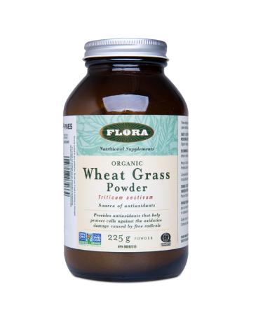 Flora Health Pines Brand Wheat Grass Powder Certified Organic Low Temperature Dried Contains Vitamins Minerals Chlorophyll All Essential Amino Acids Fibre and Antioxidants - 225g Powder