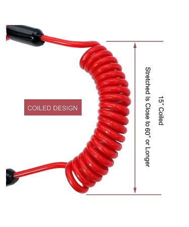 Boat Engine Kill Switch Lanyard Replacement for Mercury Mercruiser Outboard Motor - 60 Inch Long with Wrist Strap - Buy Online on GoSupps.com