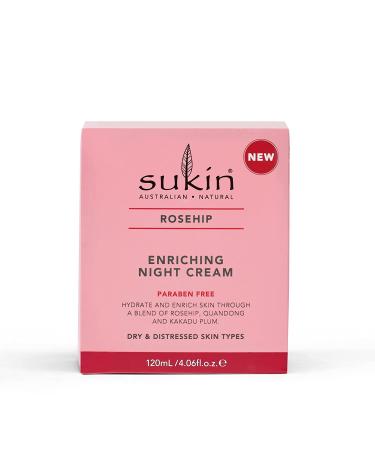 Sukin Enriching Night Cream with Rosehip - 4.06 fl oz (120 ml) | Hydrate & Nourish Skin - Buy Online on GoSupps.com