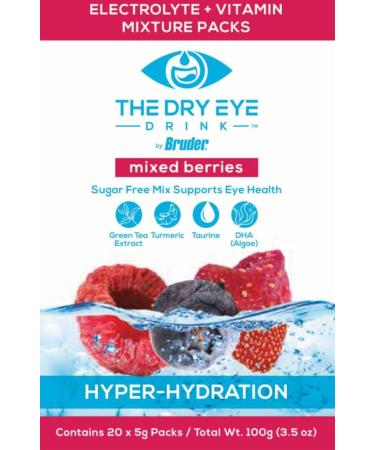 Ultimate Hydration for Dry Eyes | Sugar-Free Electrolyte Powder Packets with Vitamins & Turmeric | 20 Mixed Berry Packets - Buy Online on GoSupps.com