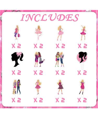 24 Girl Theme Cupcake Toppers Happy Birthday Cake Toppers Party Supplies Favor Cake Decorations - Buy Online on GoSupps.com