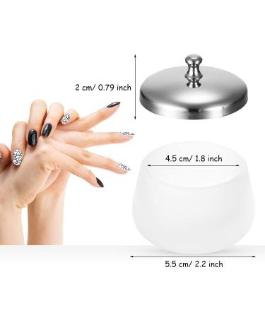 Matte Crystal Glass 2-Piece Nail Art Dappen Dish Set | Acrylic Liquid Powder Holder - Buy Online on GoSupps.com