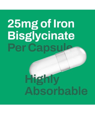 Vitasave Iron Bisglycinate High Absorption Iron Supplement for Energy, Anemia & Immune Support Gentle on Stomach Vegan, Non-GMO, Gluten-Free 120 Capsules (Made in Canada) - Buy Online on GoSupps.com