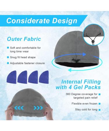 NEWGO Cold Cap Chemo Ice Cap - Reusable Headache Relief Gel Pack for Migraine, Sinus & Tension Pain (Gray) - Buy Online on GoSupps.com
