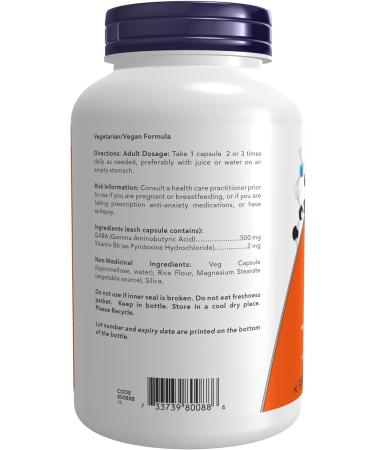 NOW Supplements 5-HTP (5-Hydroxytryptophan) 200mg Plus Tyrosine | GABA (Gamma-Aminobutyric Acid) 500mg Bundle 5-HTP + GABA 500mg Plus Vitamin B6 - Buy Online on GoSupps.com