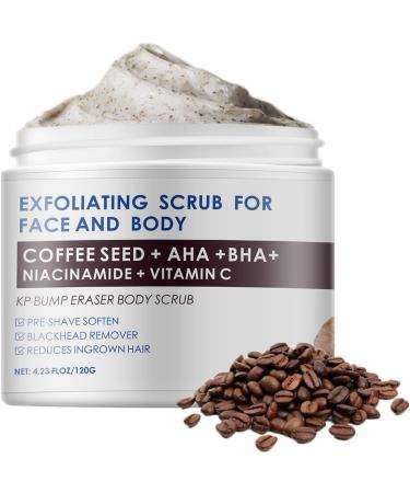 KP Bump Eraser Body Scrub Coffee Scrub with AHA BHA Exfoliating Body Scrub Ingrown Hair Treatment for Bikini Area Body Exfoliator Exfoliant for Chicken Skin Strawberry Treatment Body Scrub - Buy Online on GoSupps.com