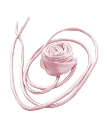 OralGos Stylish Rose Necklace Chic Rose Ribbon Necklace Elegant Long Cord Necklace Suitable for Various Occasions