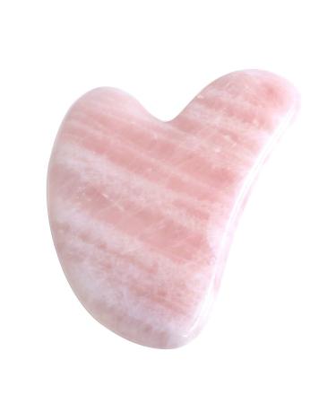 JOVIVI Gua Sha Scraping Massage Tool Natual Rose Quartz Aventurine Heart-Shaped Guasha Board for Acupuncture Therapy (Rose Quartz)