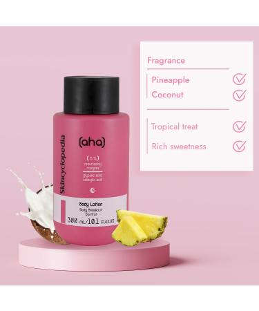 Skincyclopedia 5% AHA Body Lotion with Glycolic Salicylic Acid and PHA - Keratosis Pilaris Treatment - Firming Body Exfoliator for Back Acne Strawberry Legs and Ingrown Hair Light Fragrance 300ml - Buy Online on GoSupps.com