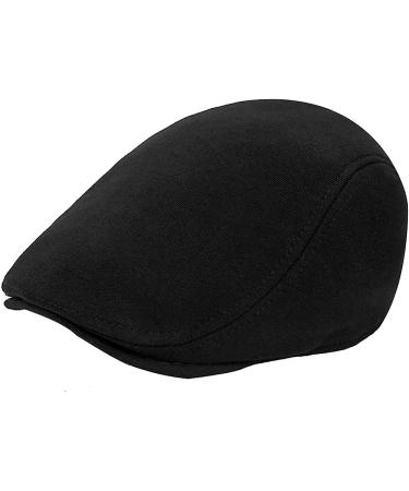 WETOO Men's Flat Cap Gatsby Newsboy Hat - Cotton Black - Buy Online on GoSupps.com