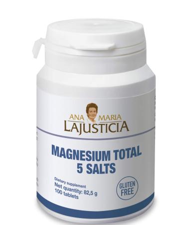 ANA MARIA LAJUSTICIA Magnesium Total 5 Salts 100 Tablets Supports Energy Metabolism Normal Protein Synthesis Psychological Function. Helps to Reduce Tiredness and Fatigue