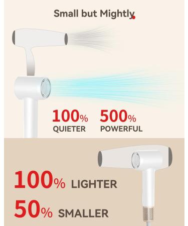 Hair Dryer Travel 110 000 RPM Sechoir Cheveux with Ceramic Technology Nozzle for Fast Drying High Speed Blow Dryer 3-Speed Thermo Control Professional Low Noise Design for Travel/Home/Salon Blue - Buy Online on GoSupps.com