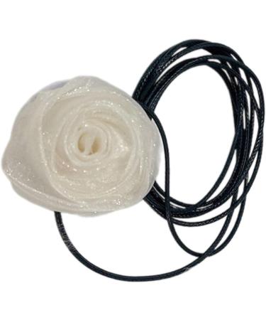 Southjieling 3D Rose Necklace - Versatile Collarbone Chain & Fashionable Simulated Flower Accessory in Beige - Buy Online on GoSupps.com