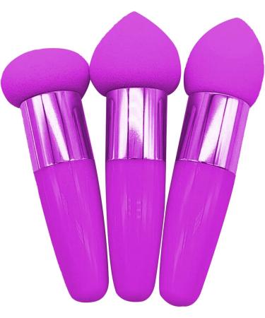 Foundation Sponge - 3 Flat Top Makeup Sponges Makeup Sponge Blender Set | Wet Liquid Foundation Sponge With Holder Dry Foundation Sponge Sponge Purple. - Buy Online on GoSupps.com