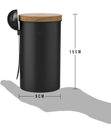KC Kitchen & Co. Coffee Jar with Spoon for 250 g Coffee Beans or Tea (Matte Black) - Buy Online on GoSupps.com
