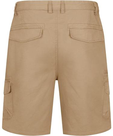 TACVASEN Men's Cotton Cargo Golf Shorts - Classic-Fit Casual Shorts with 7 Pockets, Khaki 34 - Buy Online on GoSupps.com